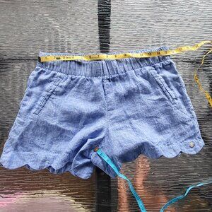 Lilly Pulitzer Womens Linen Shorts Size M Blue